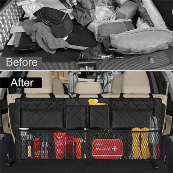 Car Trunk Organizer,Large Capacity Backseat Trunk Organizer(42"*18"),Collapsible - Picture 5 of 8